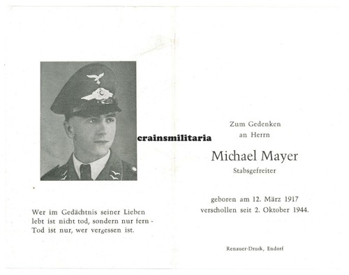 Orig sterbebild luftwaffe - orig.,