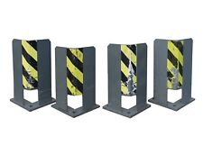 4x Anfahrschutz Rammschutz H 410 mm grau lackiert Eckschutz inkl. 12x Bodenanker