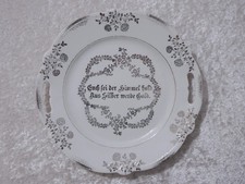 Antike Schumann Porzellan Platte Silberhochzeit - Vintage um 1900 - 24 cm