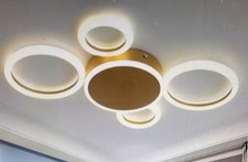 5 Ringe Gold LED Deckenlampe Dimmbar Deckenleuchte mit Fernsteuerung Wohnzimmer