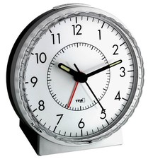 TFA 60.1010 Wecker analog Sweep Uhrwerk lautlos Snooze Hintergrundbeleuchtung
