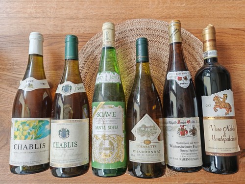 Alte weinflaschen chablis - 6x,