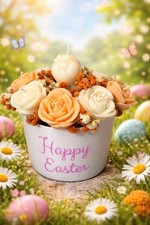 Osterstrauss Kerzendeko mit