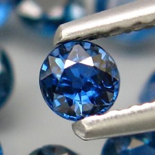 1x Saphir Rund Facettiert Blau