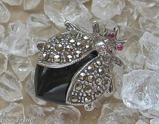 Onyxbrosche Brosche Onyx