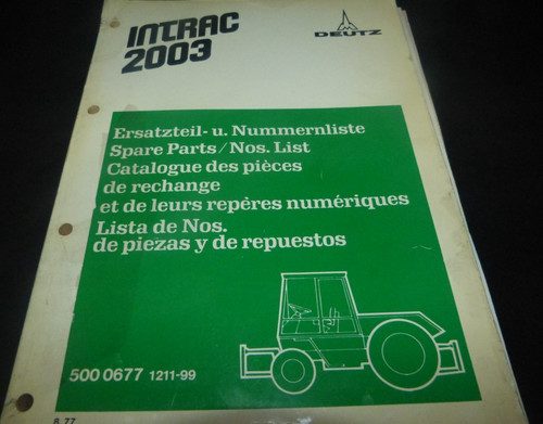 Deutz intrac 2003 ersatzteil - 2003,