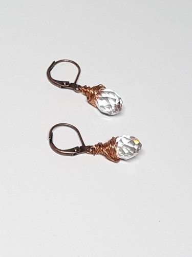 Handmade earrings clear czech - earrings,