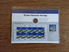 Bund - Numisblatt - 50 Jahre Römische Verträge - mit Beiblatt Briefmarken -