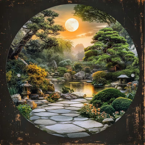 Zen stil holzschild - rund, 20cm