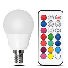 LED E14 G45 5,5W RGB Leuchtmittel dimmbar Farbwechsel Dekorativ Fernbedienung