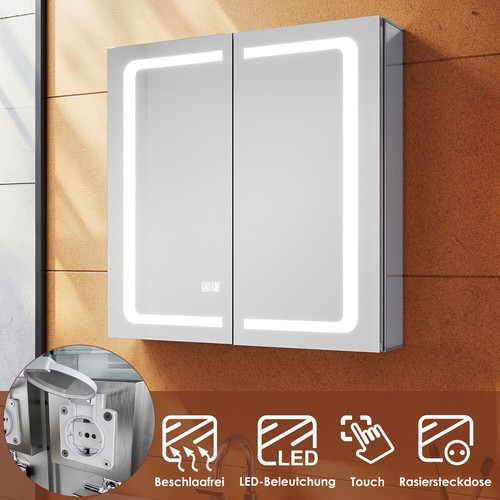 Spiegelschrank alu mit led - spiegelschrank,
