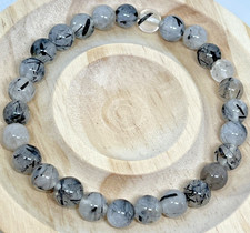 Turmalin Quarz Armband Stretcharmband Edelstein Kristall Heilstein 7mm Schmuck