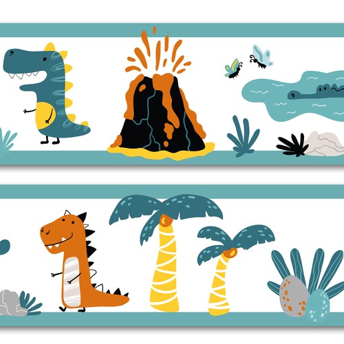 Bordüre dinos 15cm 200cm - x,