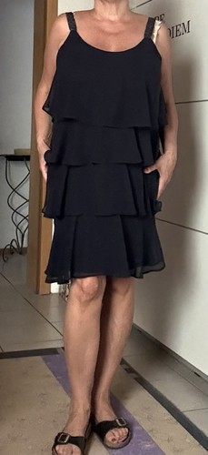 Dunkelblaues damen lagenkleid - damen,