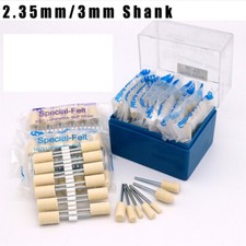 2,35 / 3 mm Schaft Filz Polierstifte Woll Polierer Polieraufsatz für Metall Glas