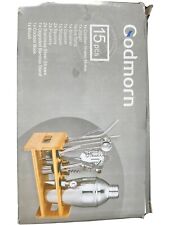 Godmorn - Jigger Sieb Flaschenöffner Cocktail Shaker Maker Set Ständer 15tlg Kit