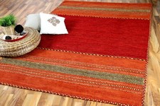 Natur Teppich Kelim Navarro Rot Orange
