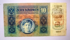 Austria - 10 KRONEN (1915),STEMPEL MINISTRY of FINANCE SLOVENIA,siehe Fotos!