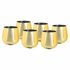 Echtwerk Weinbecher Wasserkelch Set 6tlg Edelstahl Becher 500 ml Wasserbecher