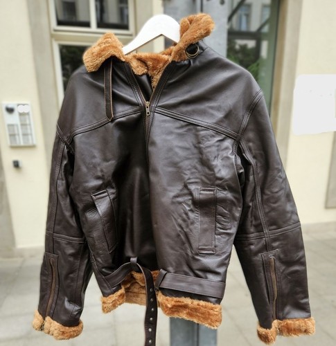 Lederjacke mit plüschfutter - lederjacke,