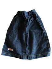 sigikid Jeansrock Puppenkleidung Blau Uni mit Schriftzug Raffungen