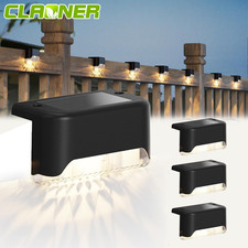 4 Stk LED Solarleuchten Wandlampen Zaunleuchte Gartenleuchte Außen Treppen Lampe