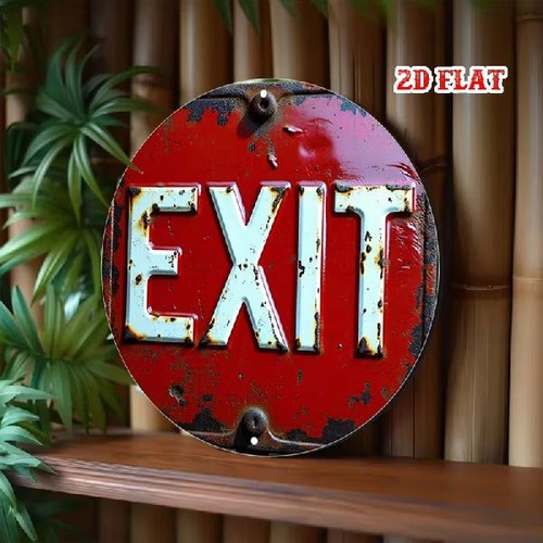 Blechschild rund exit - rund, ausgang