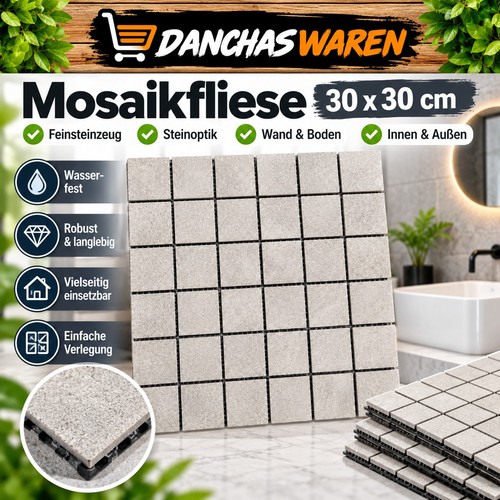 Mosaikfliese 30x30 hellgrau - mosaikfliese, cm