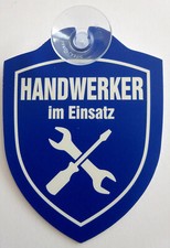Schild mit Saugnapf Handwerker