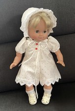 Puppenkleid, weiß mit roten Punkten, für ca. 30 cm große Puppe