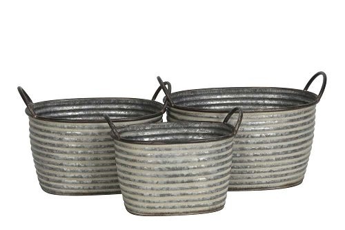 3er set zinkwanne oval vintage - 3er,