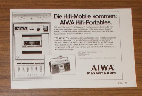 Seltene werbung vintage aiwa - seltene,