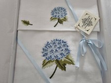 Spektakuläre Handtücher 1+1 Rein Leinen Stickerei Punkt Volle Hortensien Hand