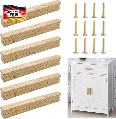 Holz möbelgriffe 6er set mit - möbelgriffe,