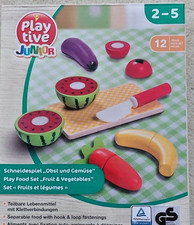 Kinder-Schneidespiel Obst + Gemüse aus Holz Küche oder Kaufladen