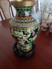 Porzellan : Chinesische Cloisonne´ Vase 28 cm emailliert aus Haushaltsauflösung