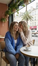 handgestrickte Wollstrickjacke