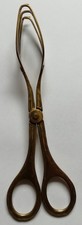 Alte Gebäckzange Vorlegezange Messing ca. 170 mm lang, 54 g schwer gep. Vintage
