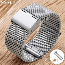 Edelstahl Milanese Mesh Uhrenarmband 18-24mm mit Sicherungsverschluss