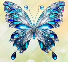 Fensterbild Schmetterling blau