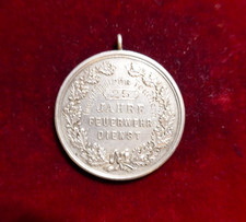 Tragbare Silber Medaille Feuerwehr für 25 Jahre Feuerwehrdienst