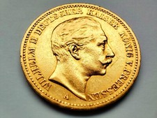 20 Mark Preussen Wilhelm II. 1890 (A) .900 Goldmünze, sehr schön in Kapsel