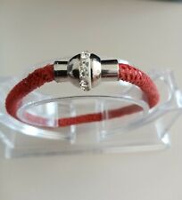 Schmuck Armband Nappa Leder Echsen Prägung rot mit Edelstahl Magnet VS 17 cm