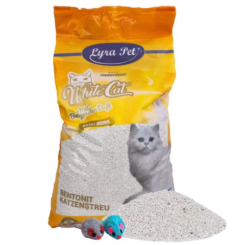 White cat katzenstreu - white,