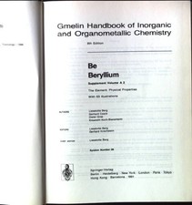 Gmelin handbook of inorganic and organometallic chemistry; Be : beryllium. Suppl