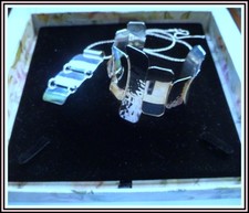 STERLINGSILBER MANSCHETTENARMBAND - NAGELNEU IN BOX - PRÄCHTIG + SS ANHÄNGER/KETTE