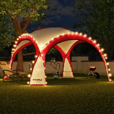 LED - Event Pavillon Partyzelt Garten Pavilon Gartenzelt Solar Camping Pavilion