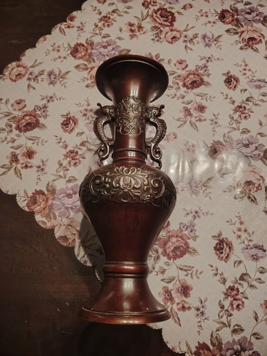 Bronze vase china drachenkopf - bronze,
