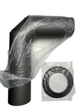 Rauchrohrset mit Bogen Wandfutter und Rosette ø 150mm dunkelgr. ArtNr.RD150/SET