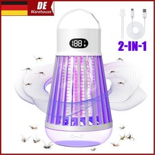 2 IN 1 Elektrischer LED Insektenvernichter UV Insekten Mücken Schutz Falle Lamp